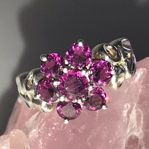 Sterling Brazilian Plum Garnet ring Sz 6